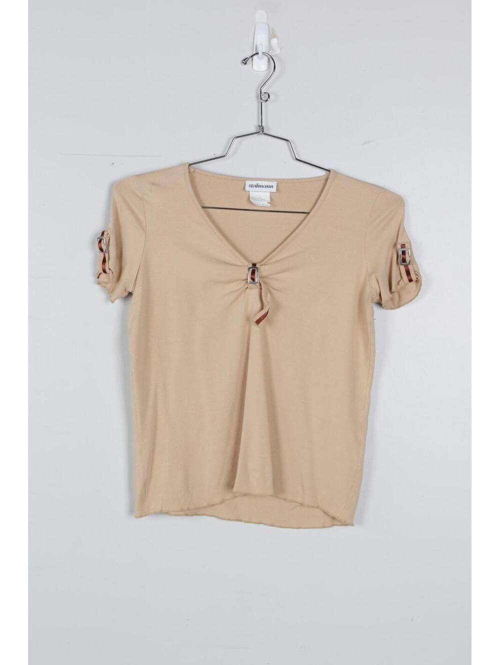 00's Steilmann Buckle V-Neck T-Shirt